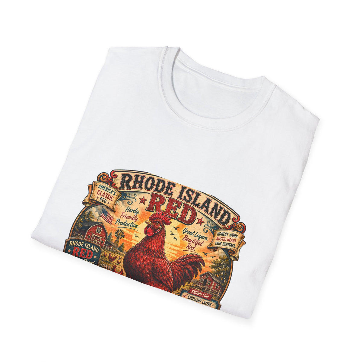 America's Classic Red T-Shirt — Vintage Rhode Island Red Label Tee
