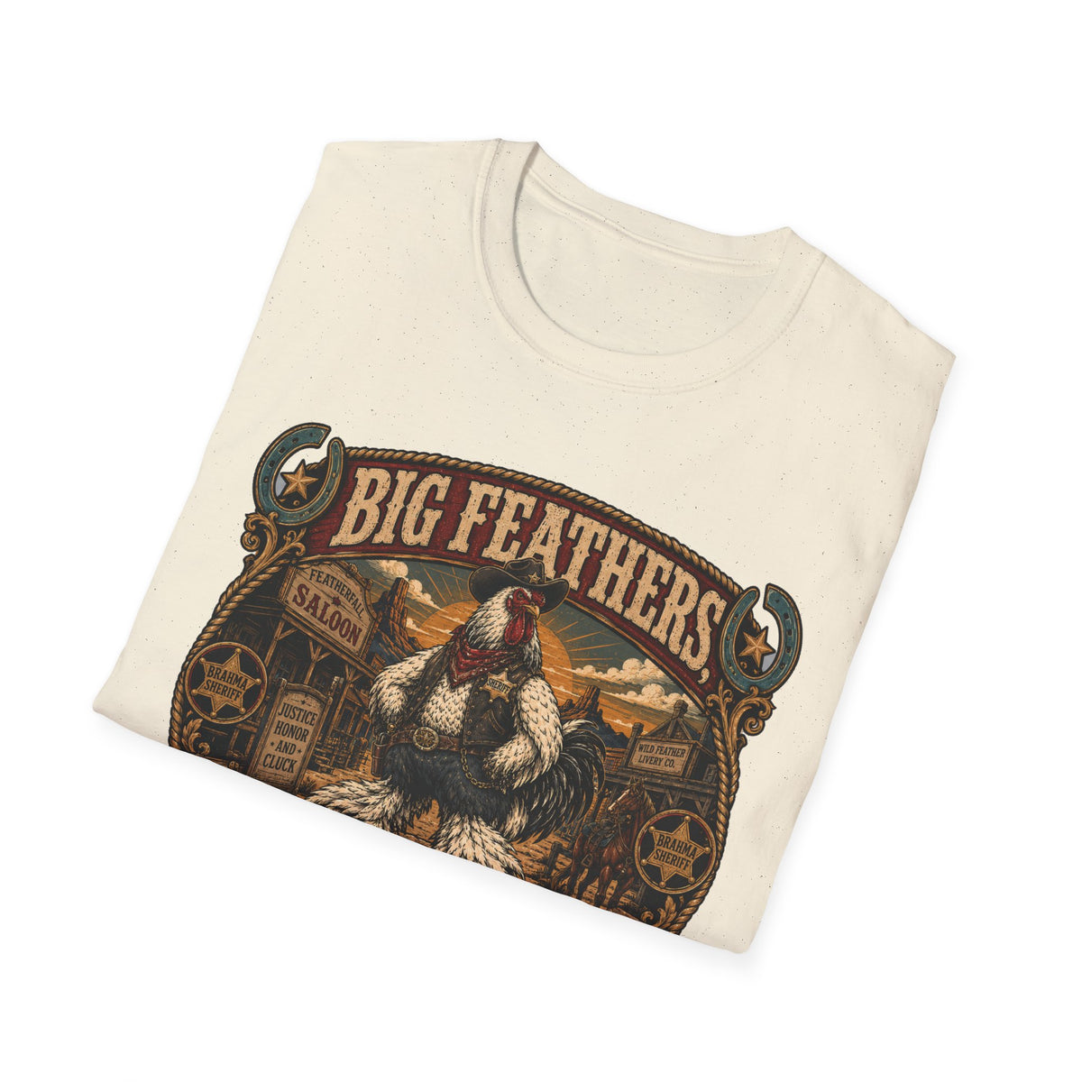 Big Feathers, Bigger Reputation Brahma T-Shirt — Bold Rooster Graphic Tee