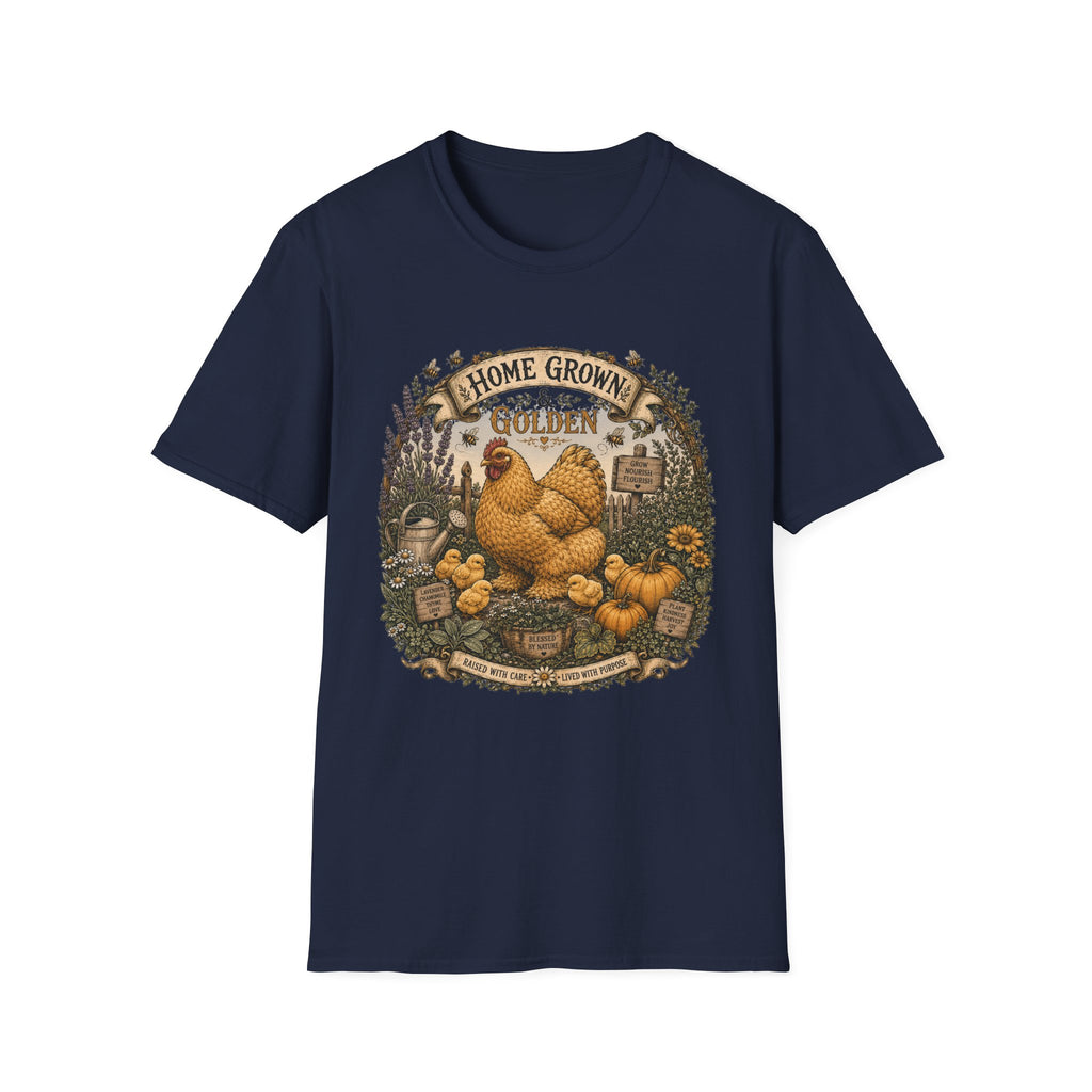 Home Grown and Golden Cochin T-Shirt — Garden Hen & Chicks Tee