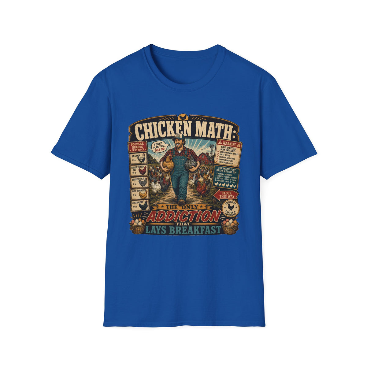 Chicken Math Farm Fun T-Shirt — Popular Breeds In My Flock Tee