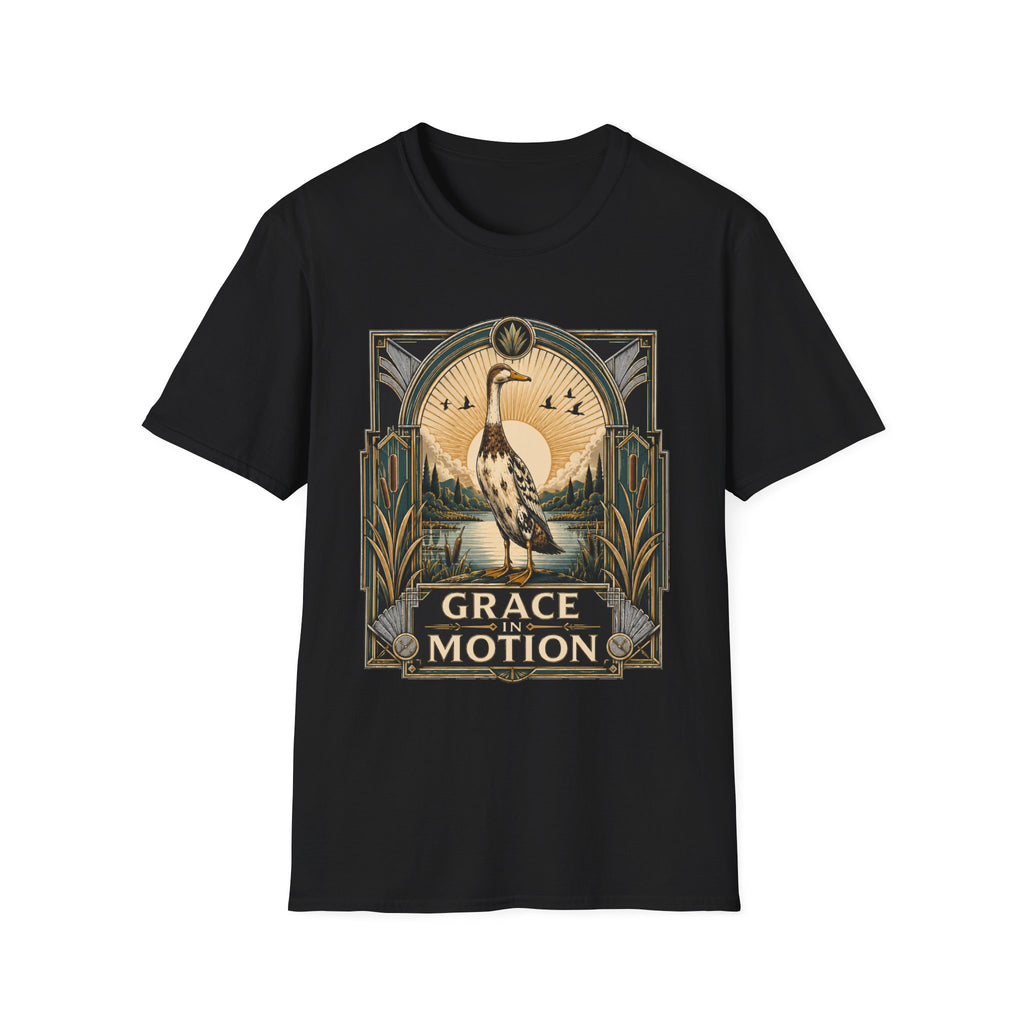 Grace in Motion Indian Runner T-Shirt — Elegant Duck Portrait Tee