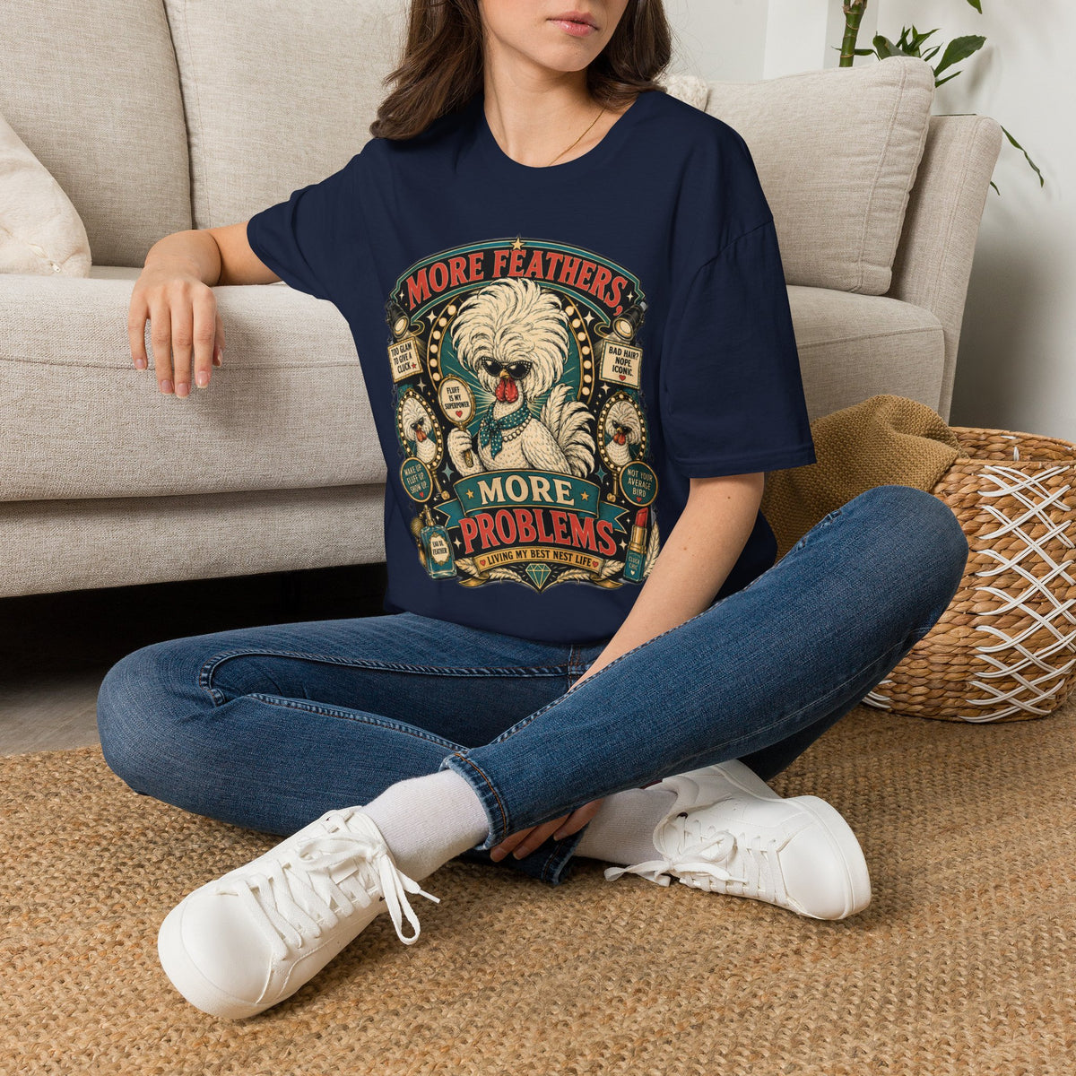 More Feathers, More Problems Polish Chicken T-Shirt — Glam Hen Living Her Best Nest Life Tee