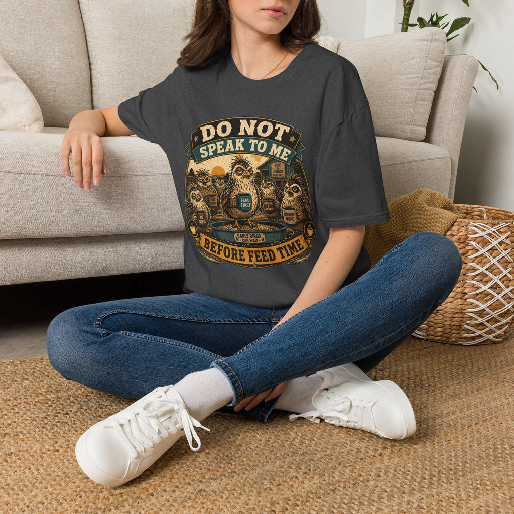 Do Not Speak to Me Before Feed Time Quail T-Shirt — Grumpy Quail Farmer Graphic Tee