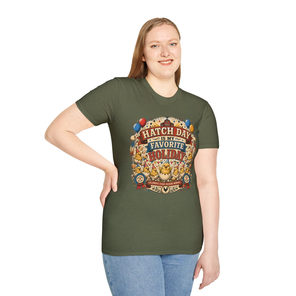 Hatch Day Is My Favorite Holiday T-Shirt — Cute Fluffy Chicks Tee