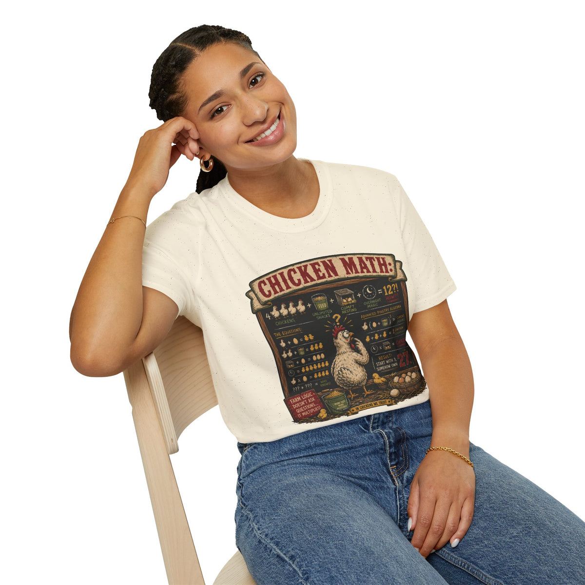 Advanced Poultry Algebra T-Shirt — Chicken Math Chaos Graphic Tee