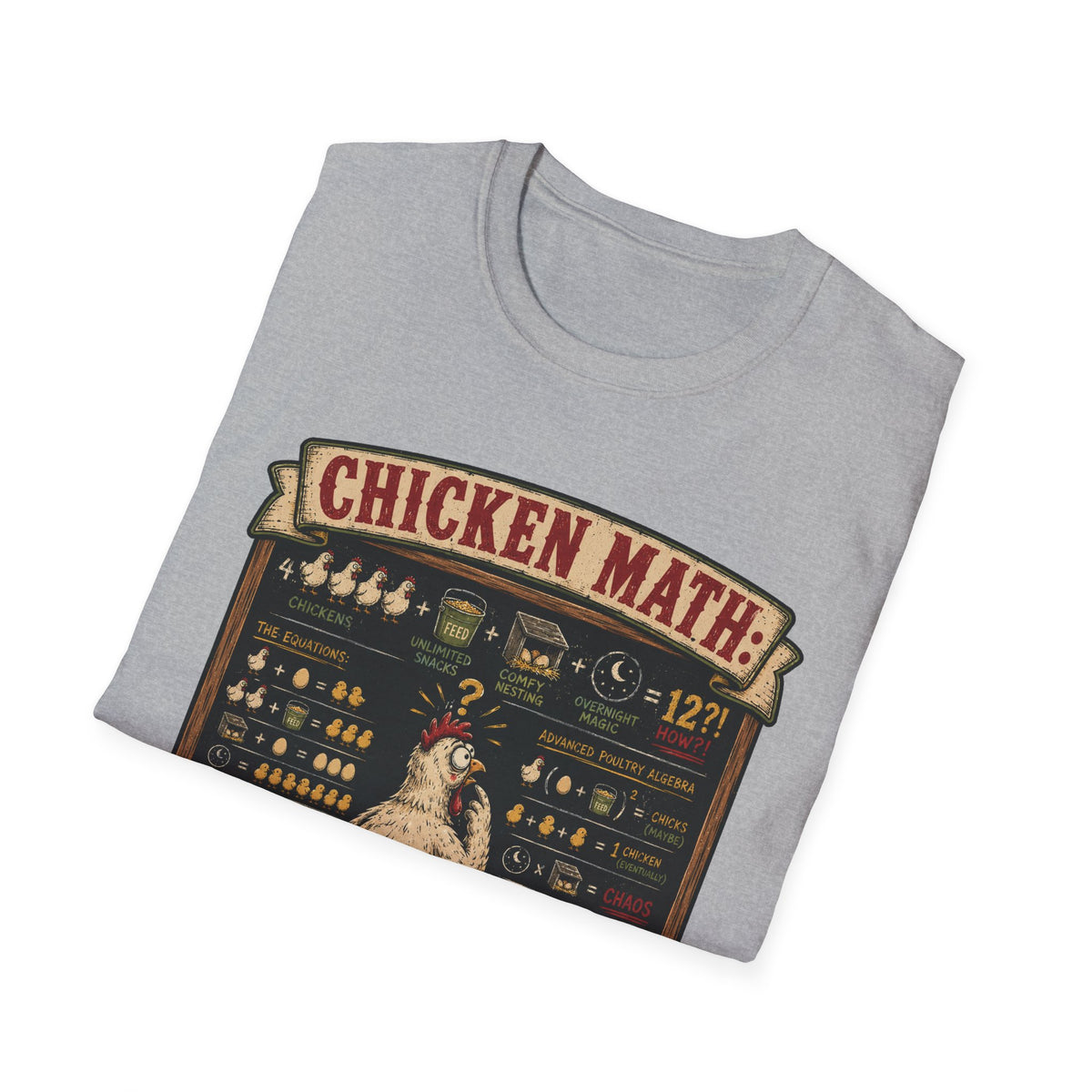 Advanced Poultry Algebra T-Shirt — Chicken Math Chaos Graphic Tee