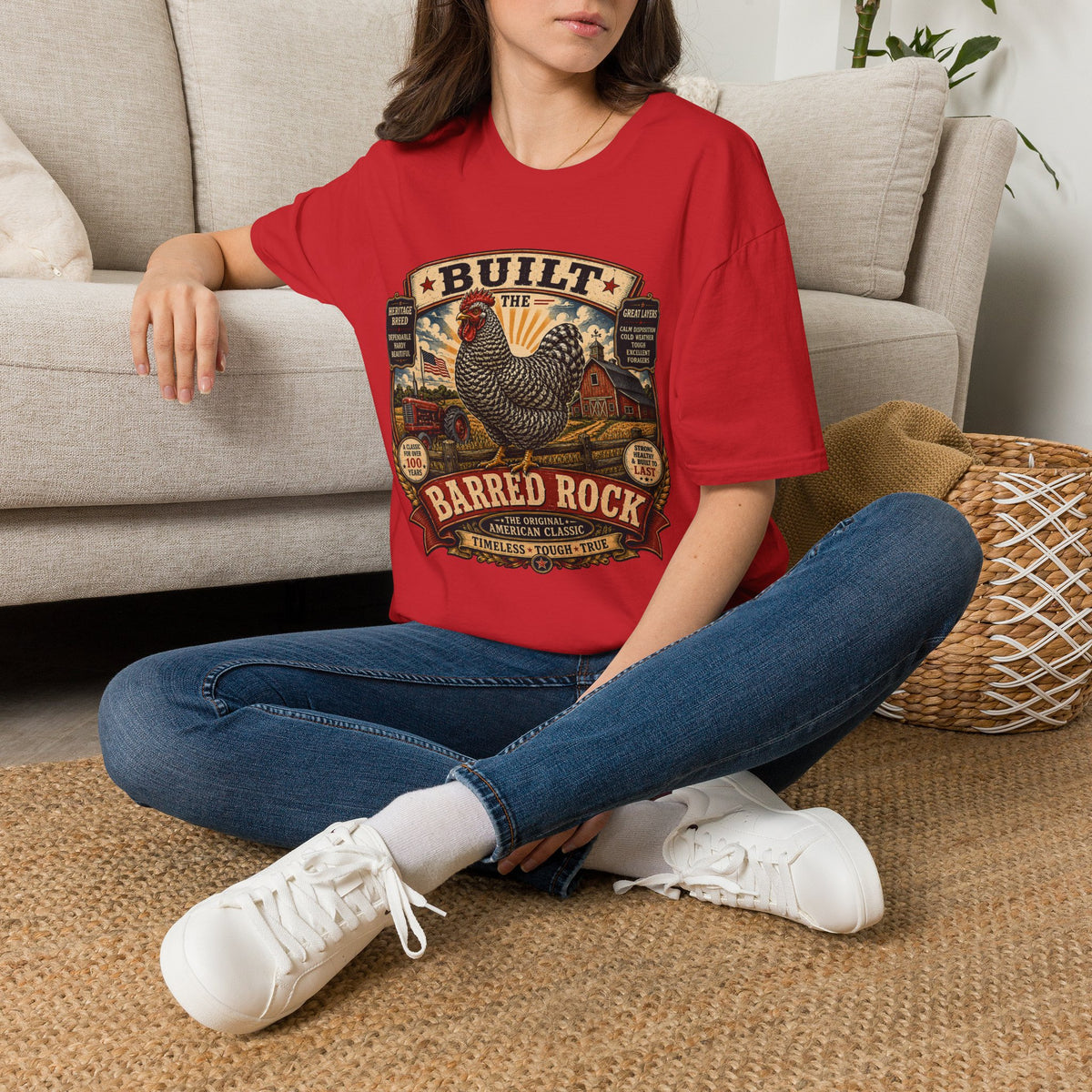 Barred Rock Heritage Farm T-Shirt — Original American Classic Rooster Tee