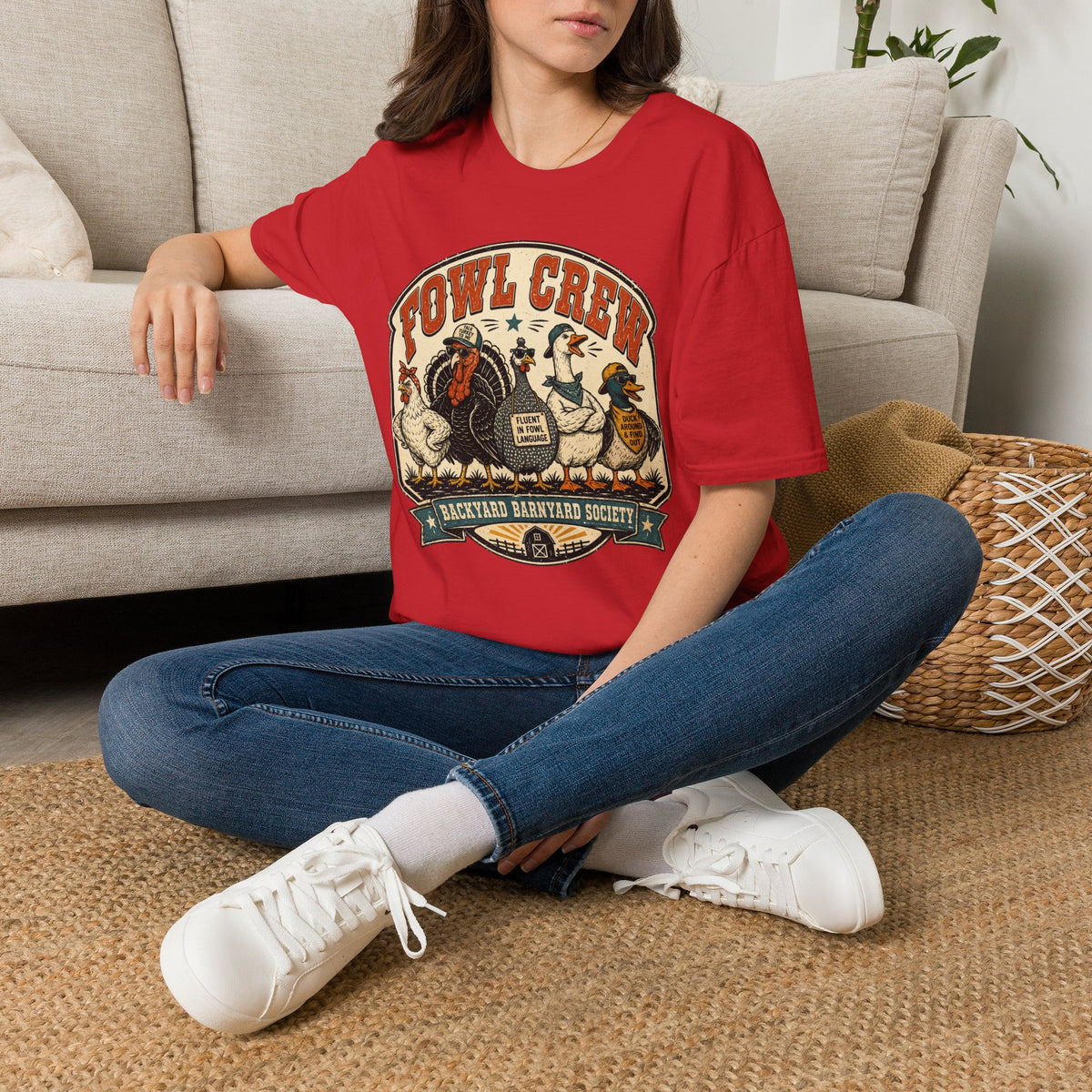 Fowl Crew Vintage Poultry T-Shirt – Funny Farm Animal Graphic Tee