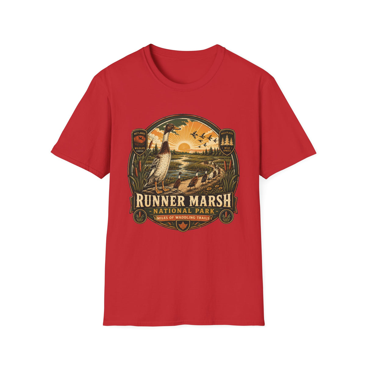 Runner Marsh National Park Badge Indian Runner T-shirt, photo 3
