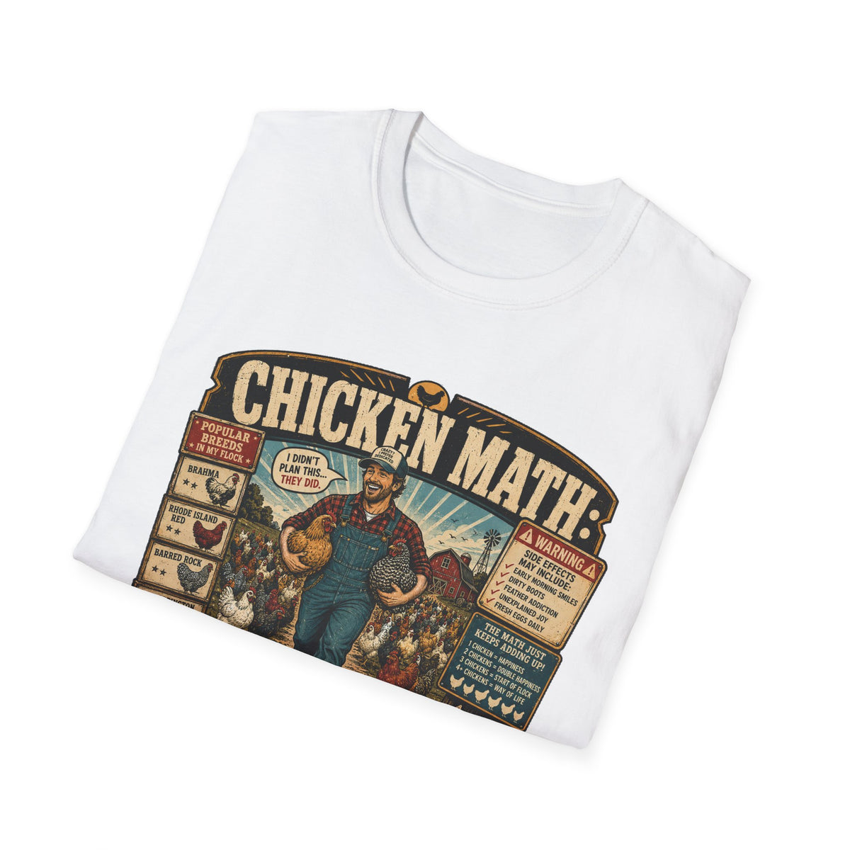 Chicken Math Farm Fun T-Shirt — Popular Breeds In My Flock Tee