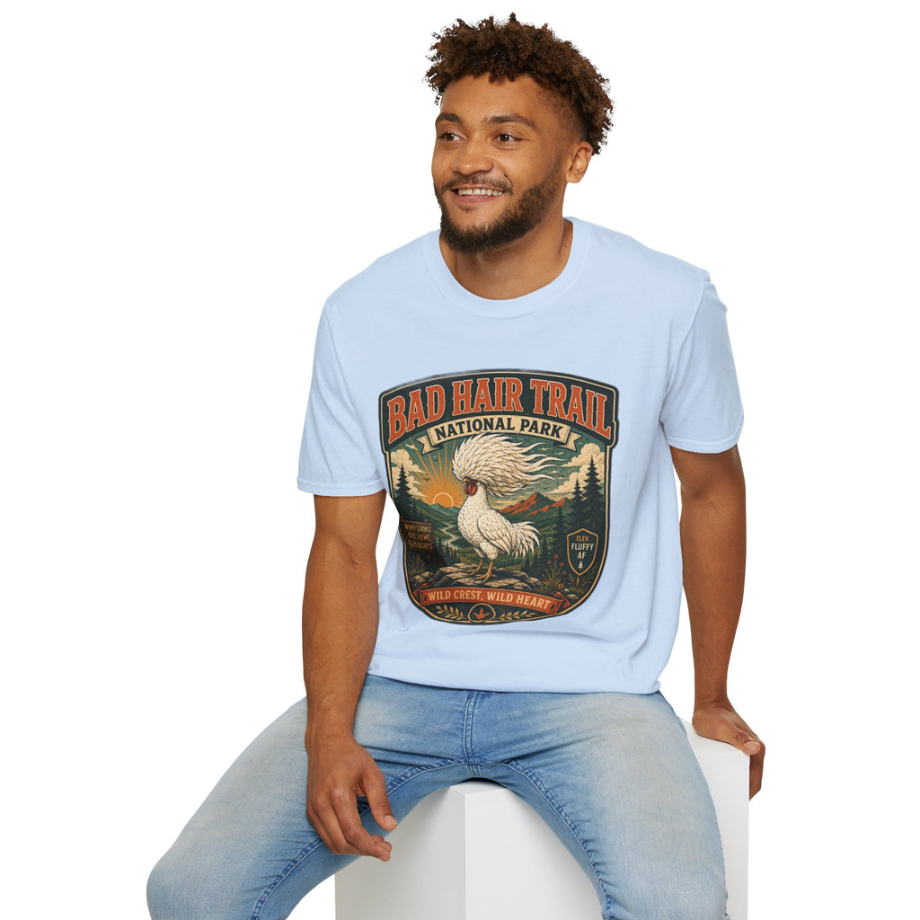 Bad Hair Trail Adventure Badge Polish Chicken T-Shirt