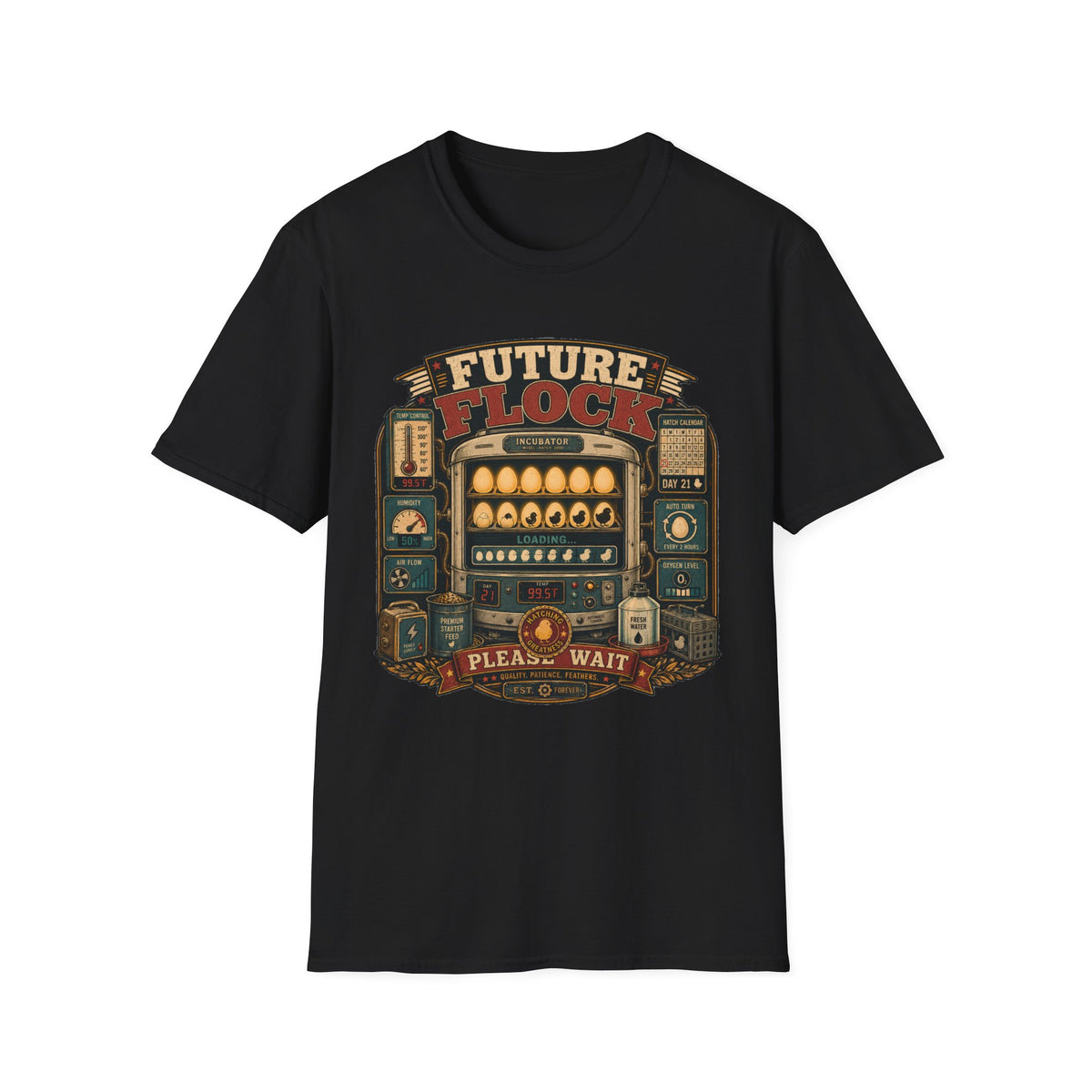 Future of Greatness Incubator T-Shirt — Funny Hatching Homestead Tee