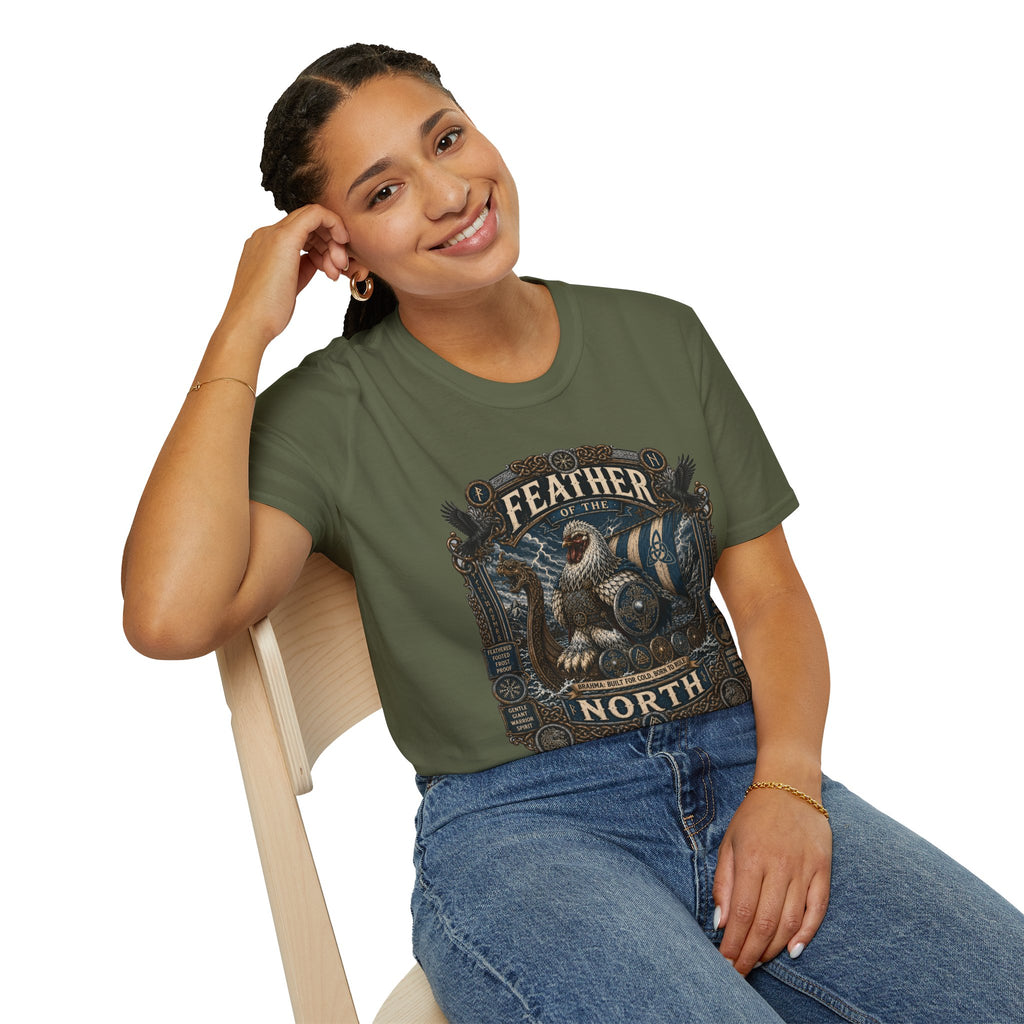 Feather of the North Brahma T-Shirt — Nordic Warrior Rooster Tee