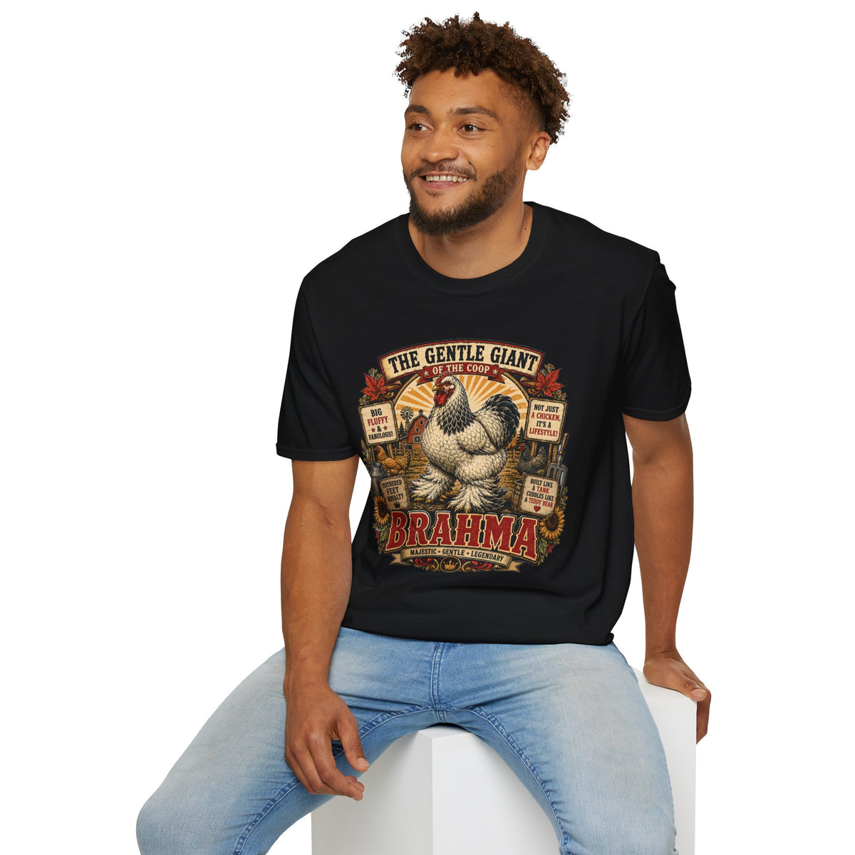 The Gentle Giant of the Coop Brahma T-Shirt — Big Fluffy Farmhouse Tee