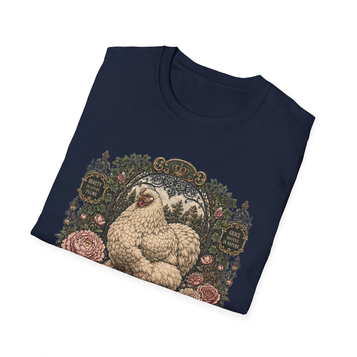 Queen of the Feathered Garden Cochin T-Shirt — Elegant Victorian Hen Tee