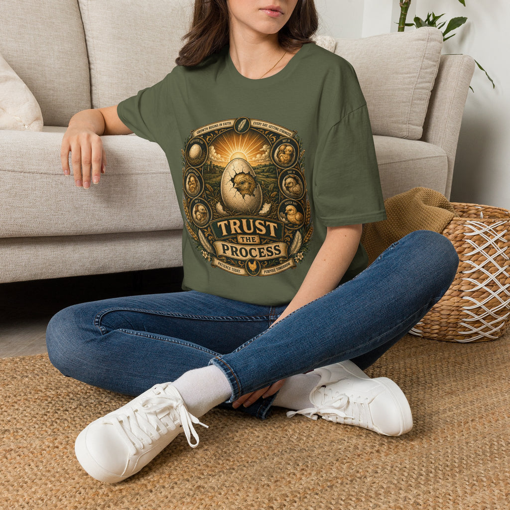 Trust the Process Hatching Emblem T-Shirt — Good Things Take Time Tee