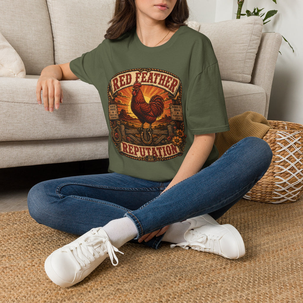 Red Feather Ranch Emblem T-Shirt — Rhode Island Red Heritage Tee