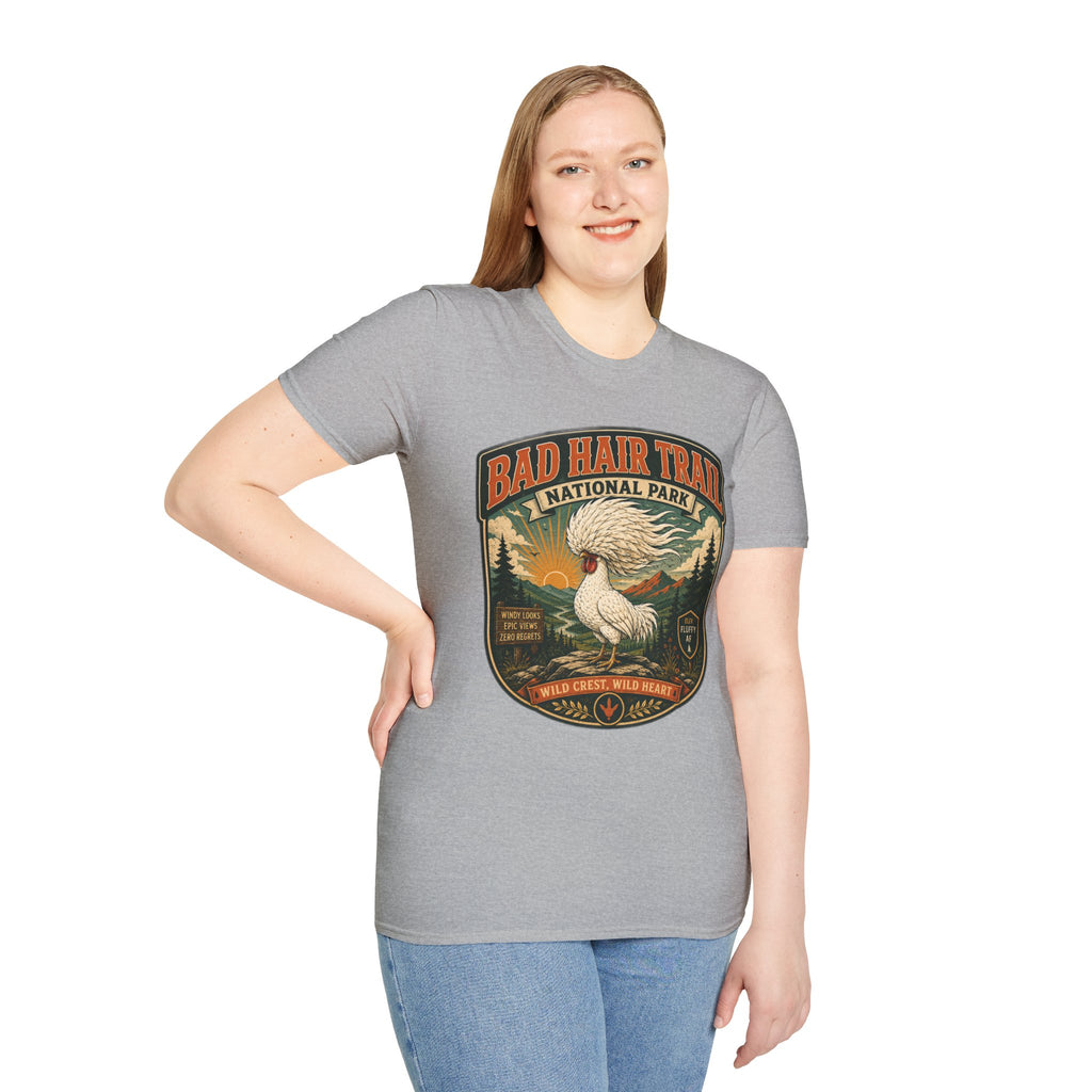 Bad Hair Trail Adventure Badge Polish Chicken T-Shirt