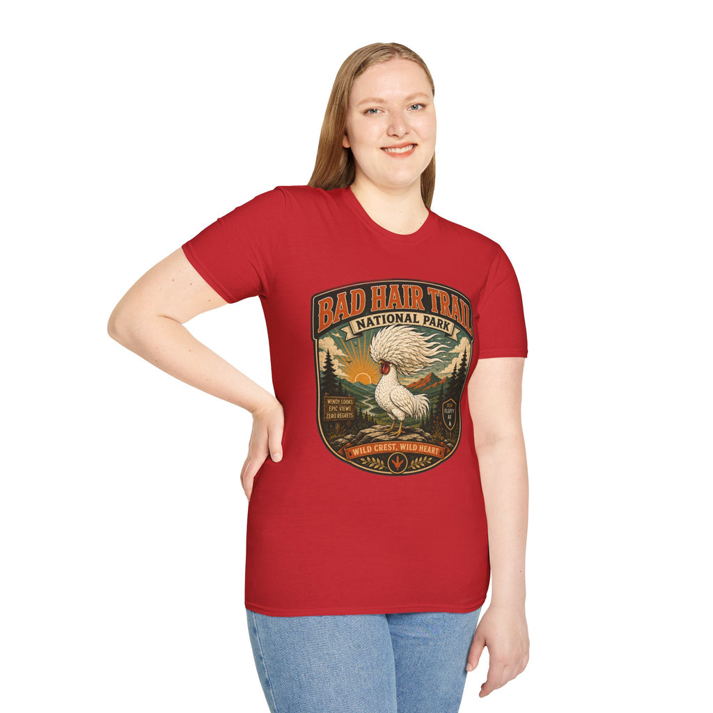 Bad Hair Trail Adventure Badge Polish Chicken T-Shirt