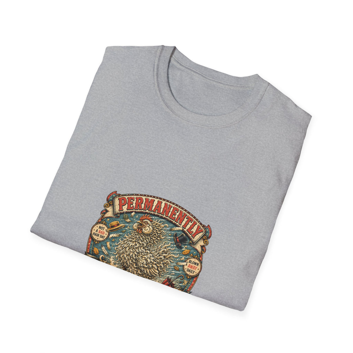 Permanently Windswept Frizzle T-Shirt — Curly Feather Novelty Tee