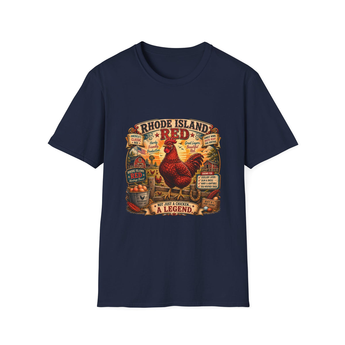 America's Classic Red T-Shirt — Vintage Rhode Island Red Label Tee