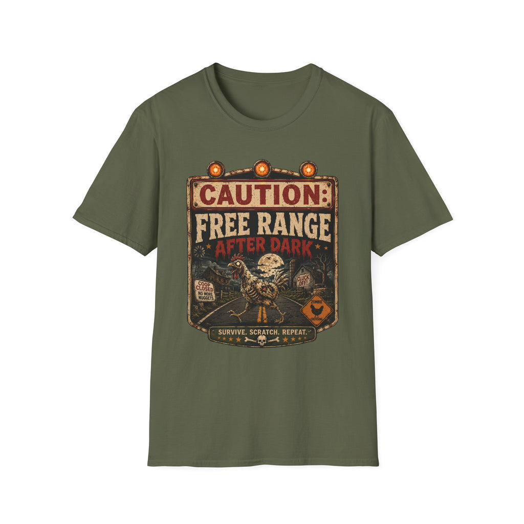 Zombie Chicken Crossing at Night T-shirt, photo 6