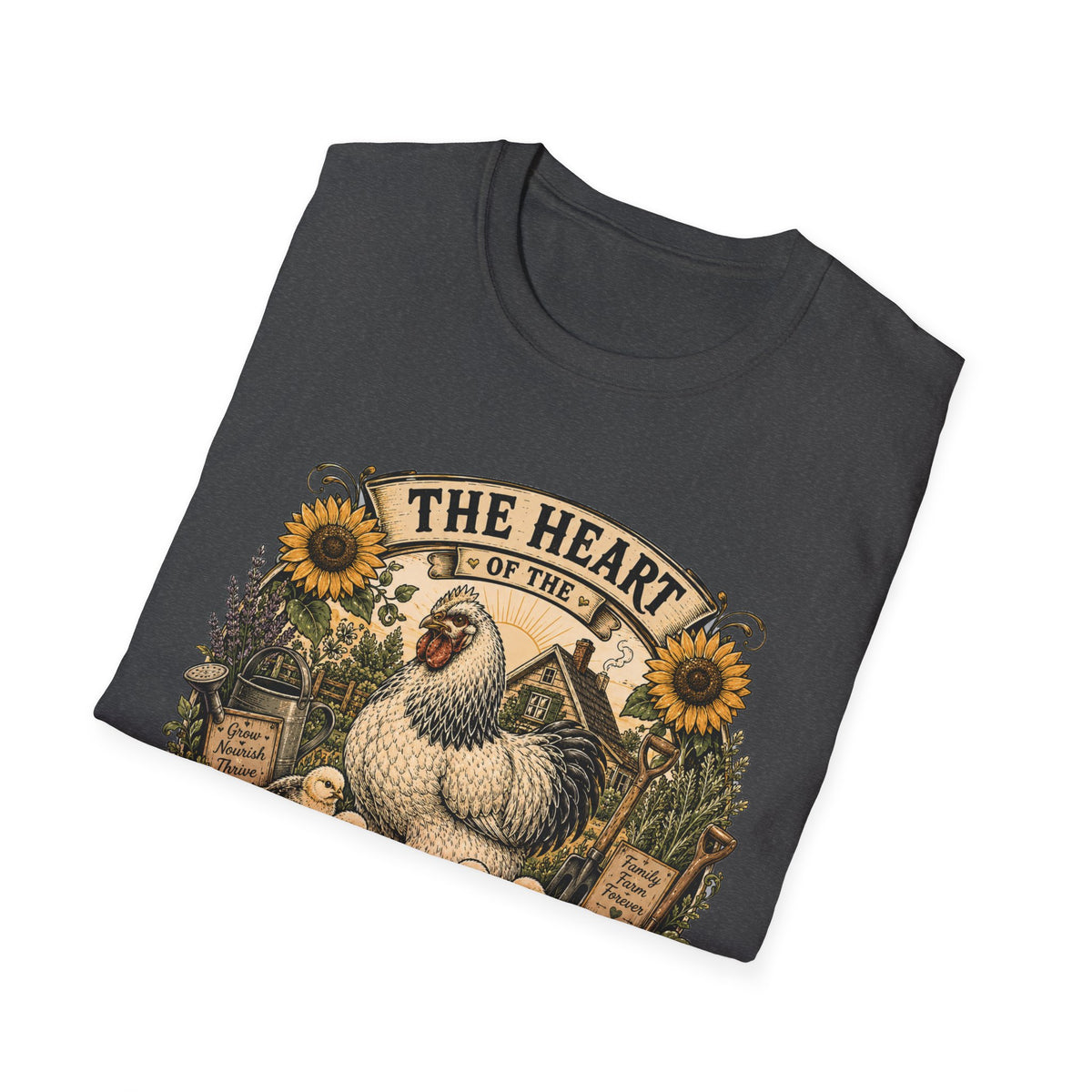 The Heart of the Homestead Brahma T-Shirt — Hen & Chicks Farmhouse Graphic Tee