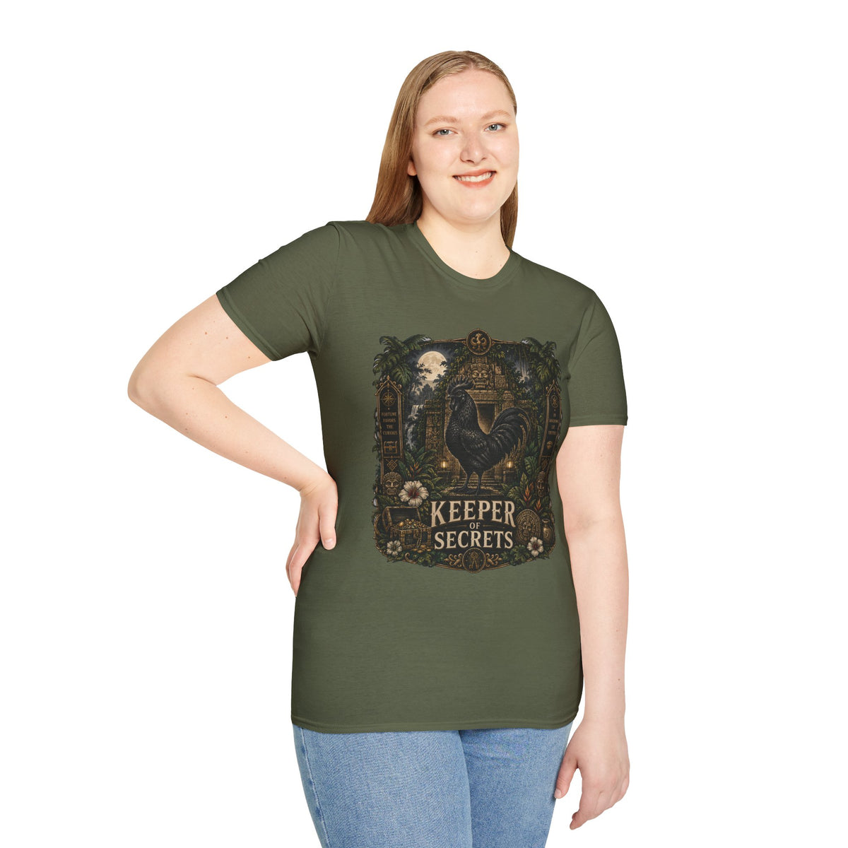 Keeper of Secrets Ayam Cemani T-Shirt — Jungle Temple Rooster Graphic Tee
