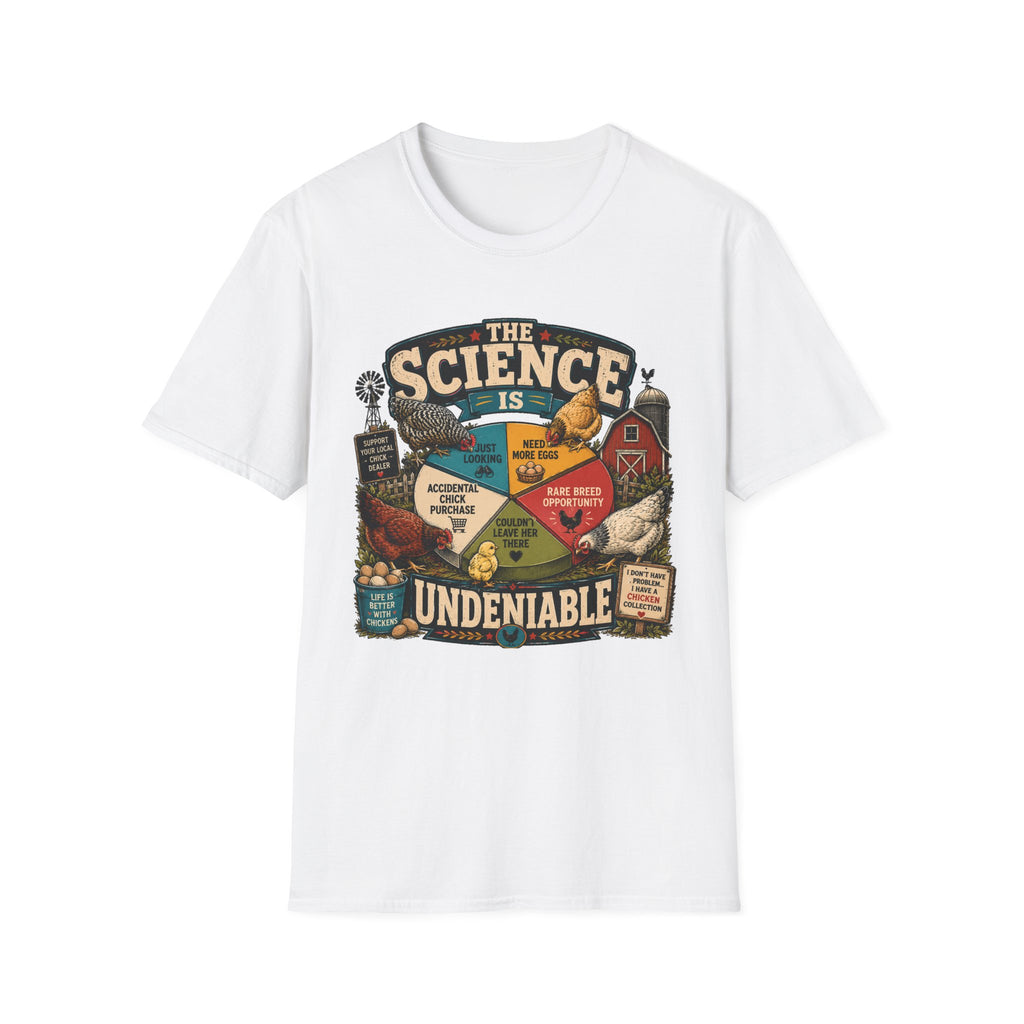 The Science Is Undeniable T-Shirt — Chicken Math Pie Chart Tee