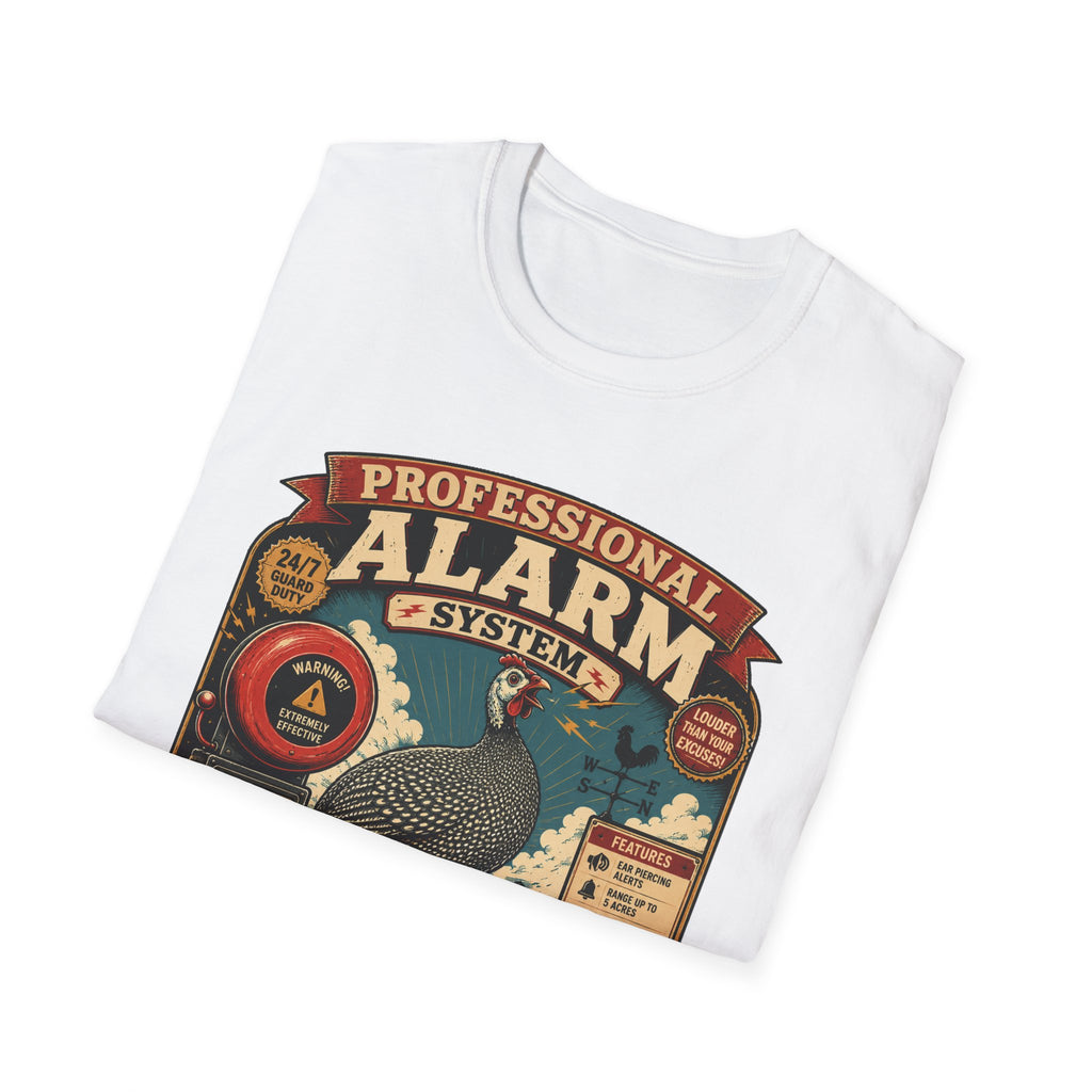Professional Alarm System Guinea Fowl T-Shirt — Batteries Not Required Tee