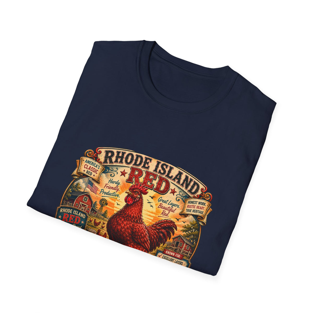 America's Classic Red T-Shirt — Vintage Rhode Island Red Label Tee