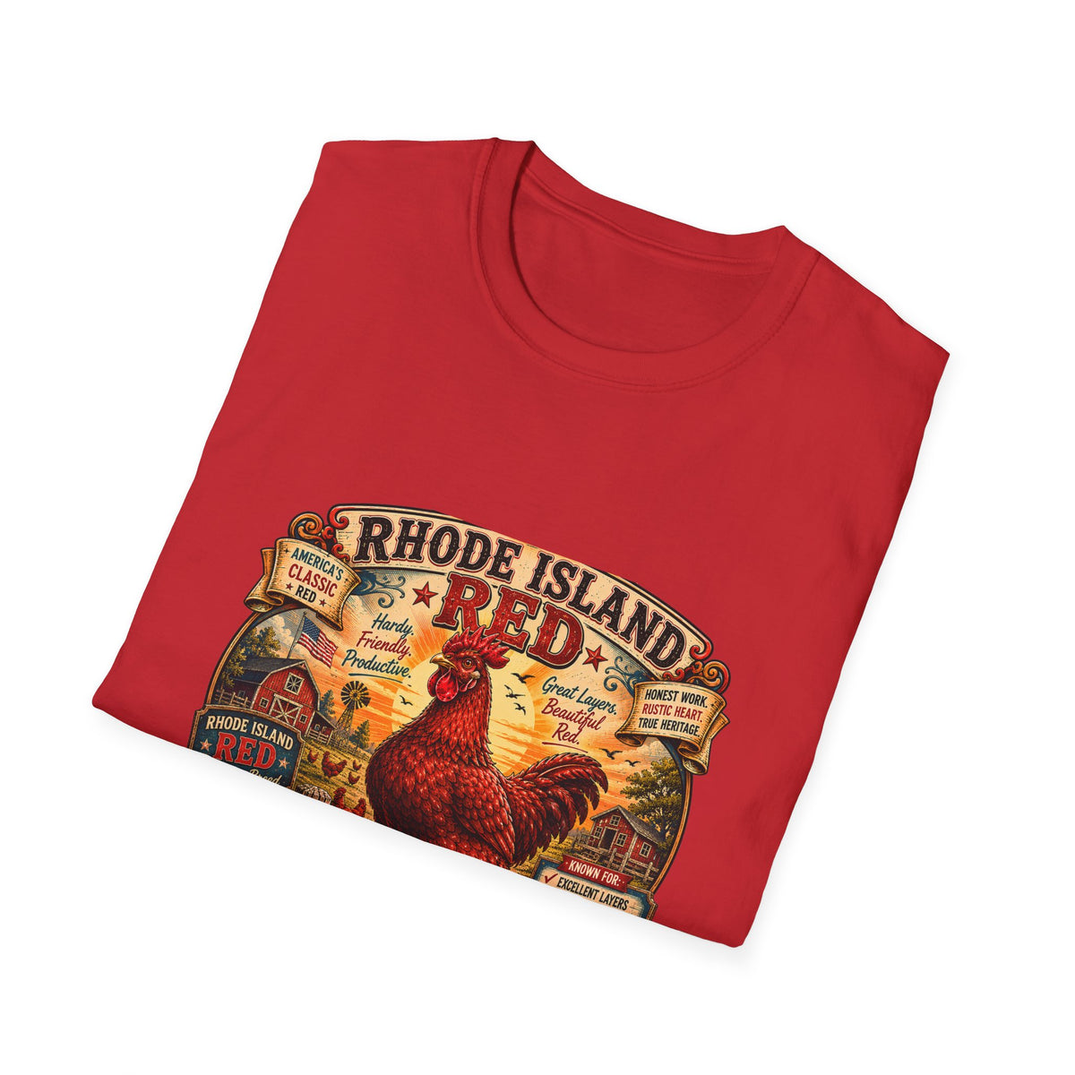 America's Classic Red T-Shirt — Vintage Rhode Island Red Label Tee