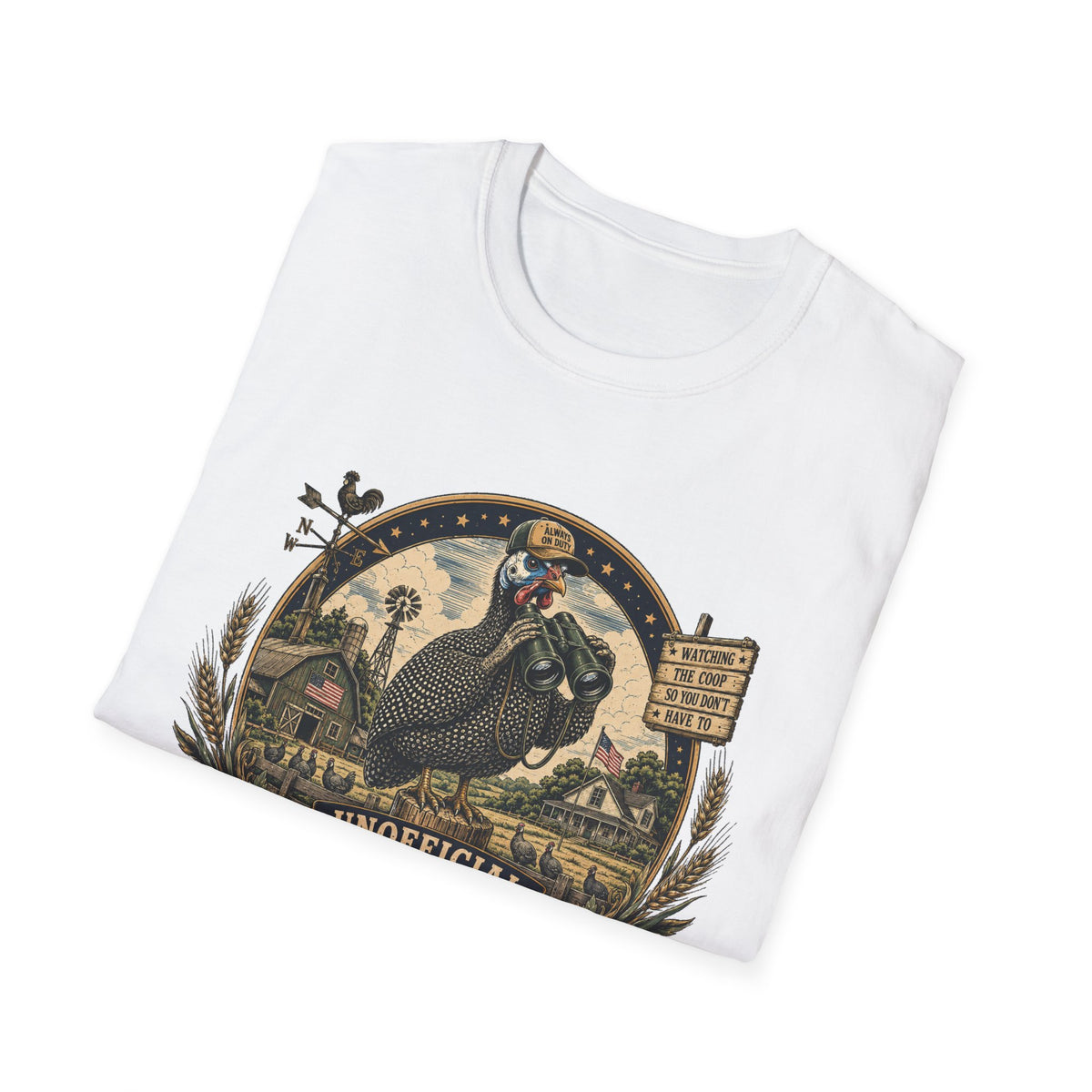 Guinea Fowl Neighborhood Watch T-Shirt — Watching The Coop So You Don't Have To Tee