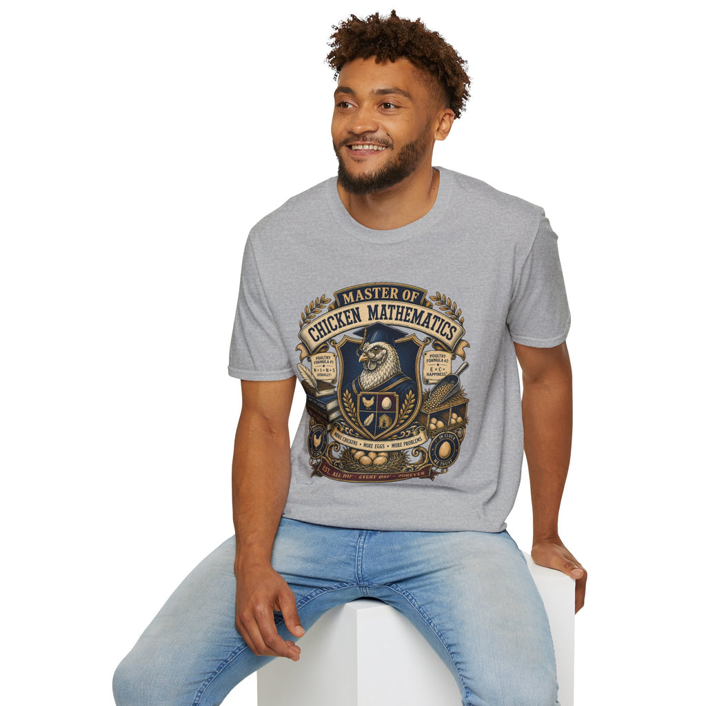 Master of Chicken Mathematics T-Shirt — Collegiate Crest Graphic Tee