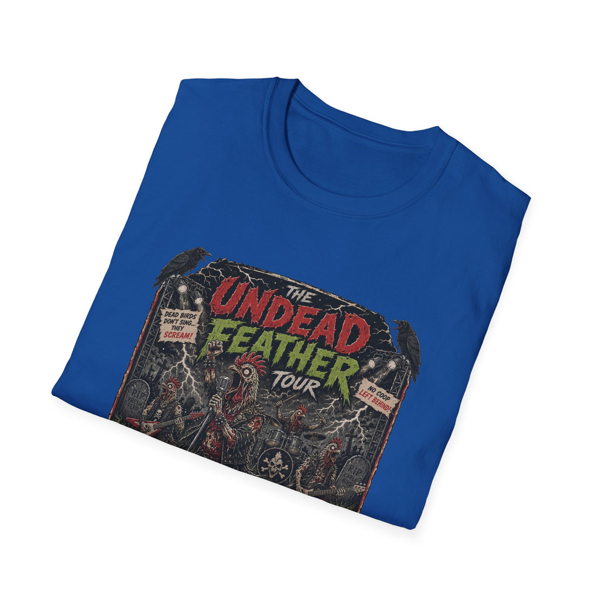 Undead Feather Tour T-Shirt — Zombie Chicken Concert Tee