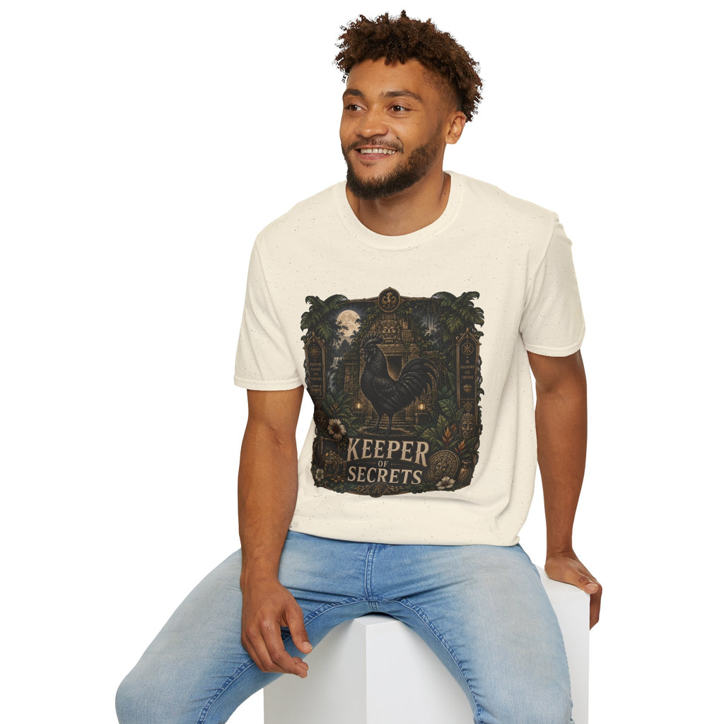 Keeper of Secrets Ayam Cemani T-Shirt — Jungle Temple Rooster Graphic Tee