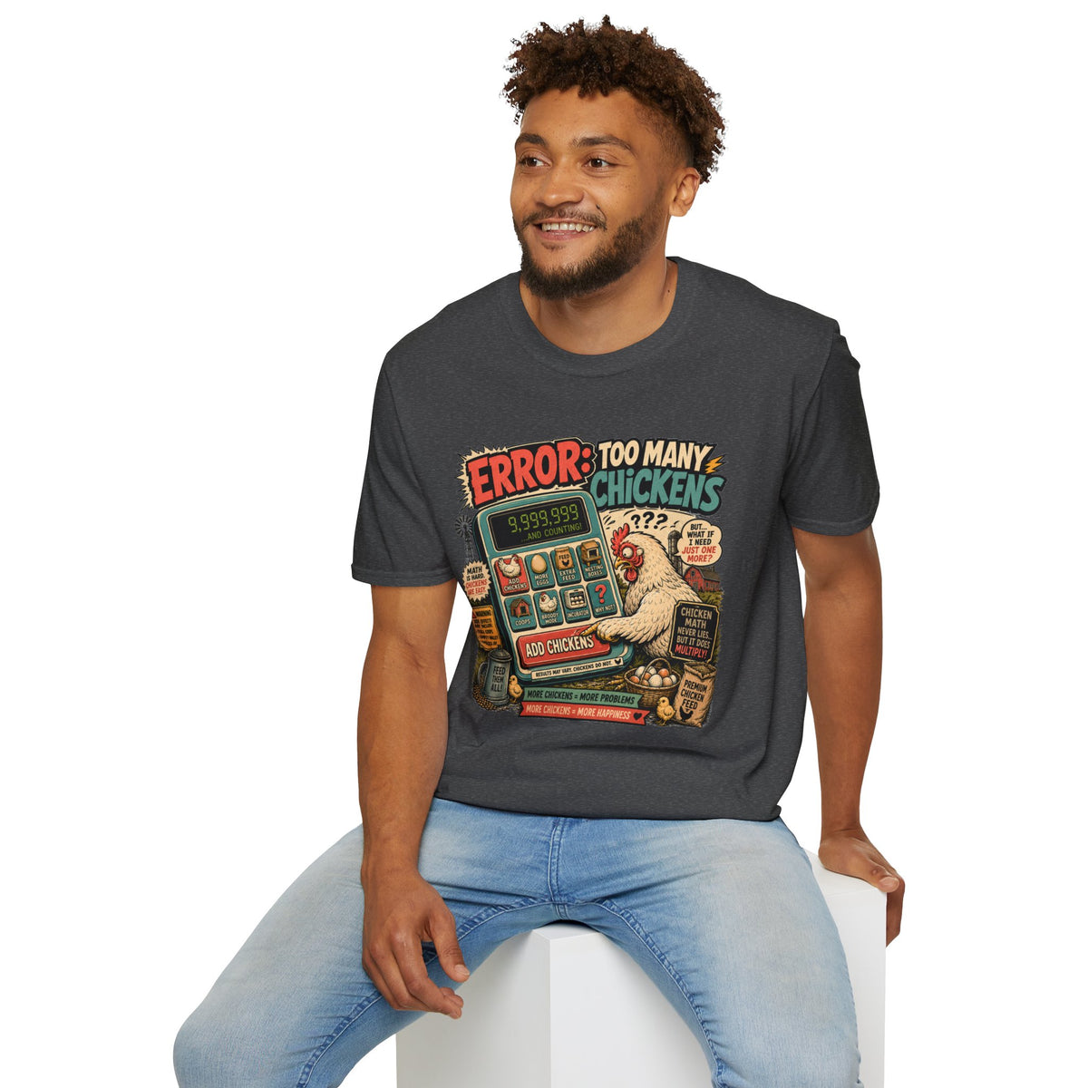 Too Many Chickens Error T-Shirt — Chicken Math Calculator Tee