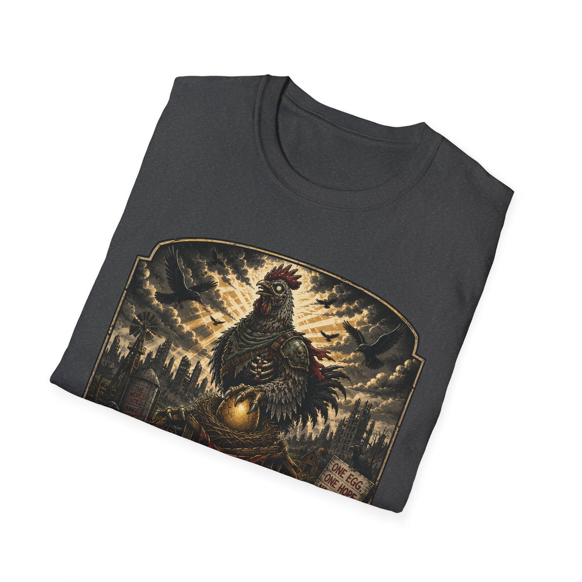 Protect the Last Egg T-Shirt — Undead Guardian Hen Zombie Chicken Tee