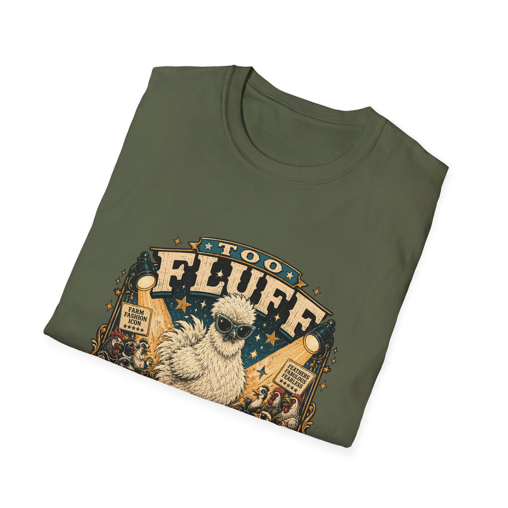 Too Fluff Silkie Chicken T-Shirt — Farm Fashion Icon Showbiz Tee
