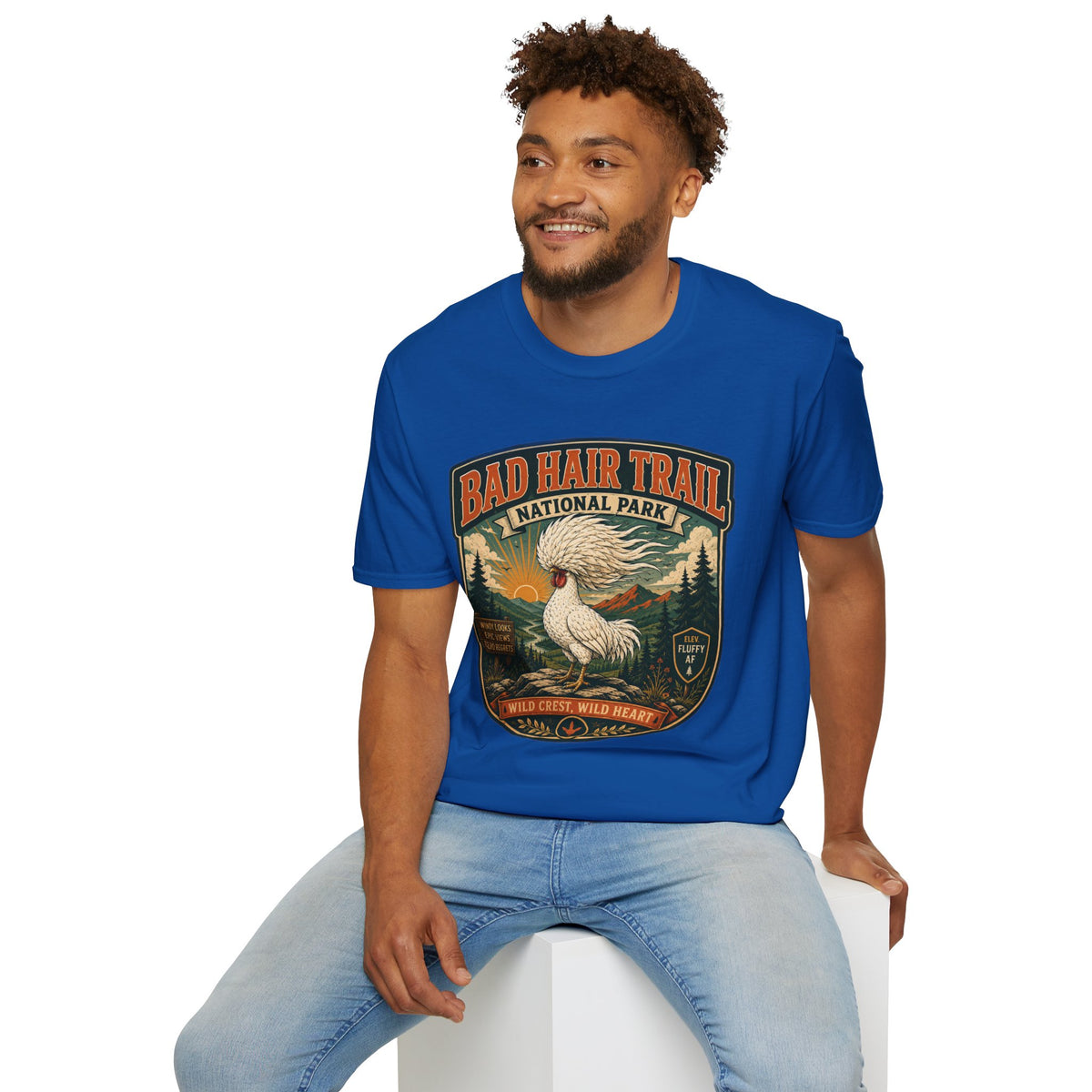 Bad Hair Trail Adventure Badge Polish Chicken T-Shirt