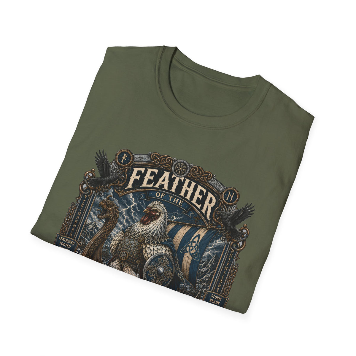 Feather of the North Brahma T-Shirt — Nordic Warrior Rooster Tee