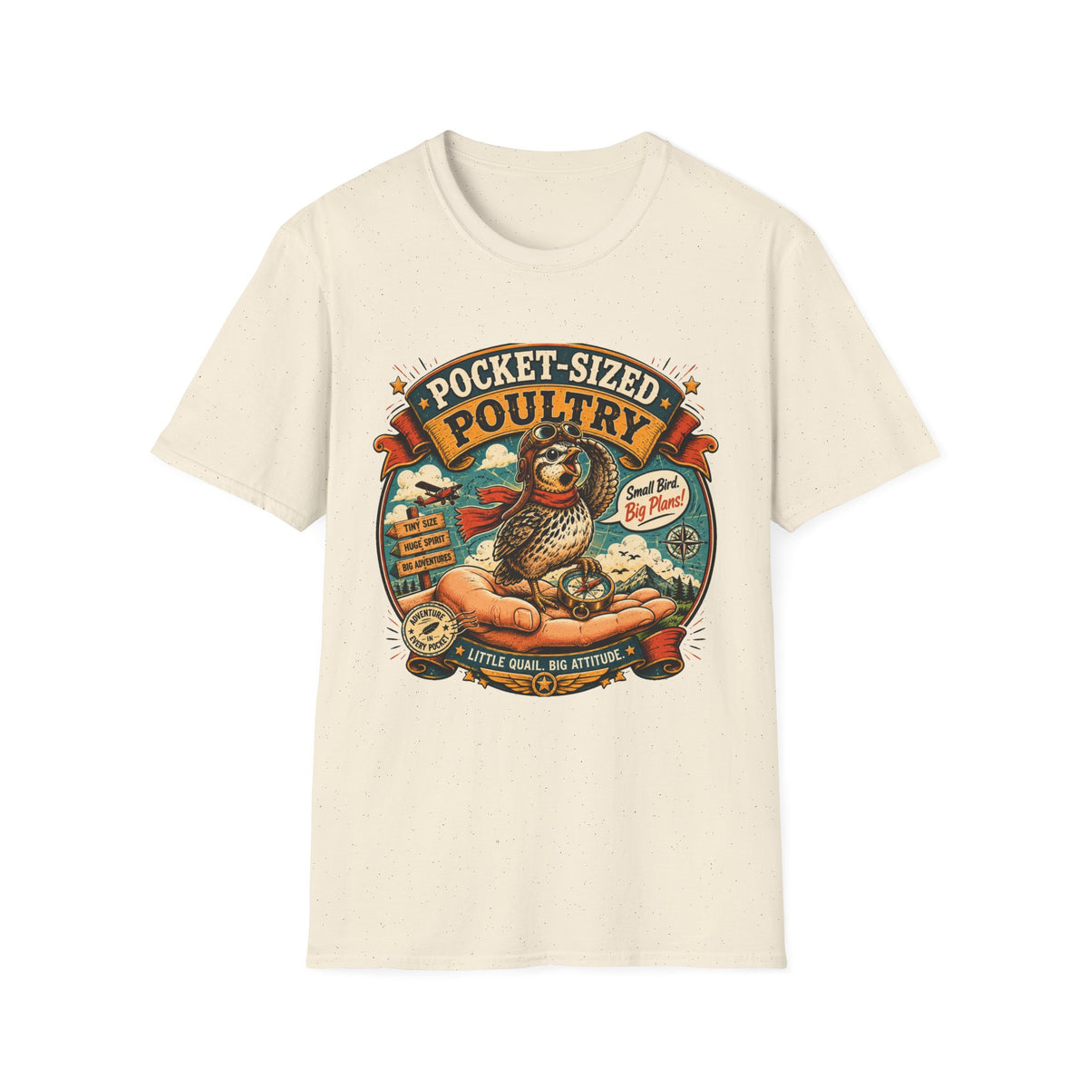 Tiny Quail Adventures T-Shirt — Quail Life Vintage Graphic Comic Tee