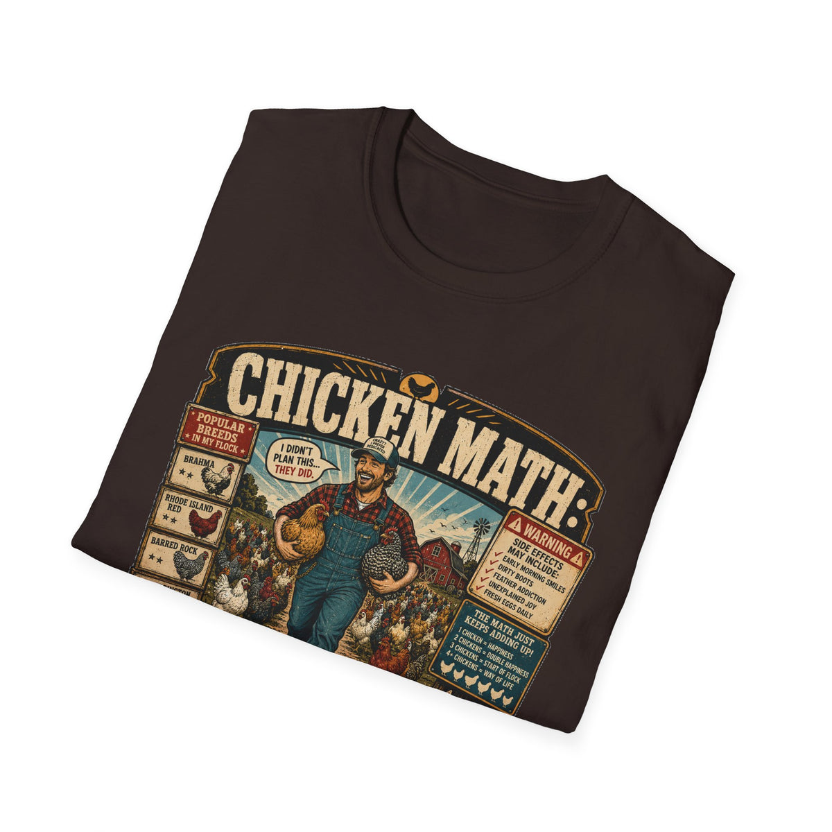 Chicken Math Farm Fun T-Shirt — Popular Breeds In My Flock Tee