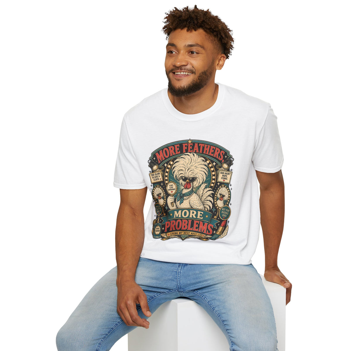More Feathers, More Problems Polish Chicken T-Shirt — Glam Hen Living Her Best Nest Life Tee