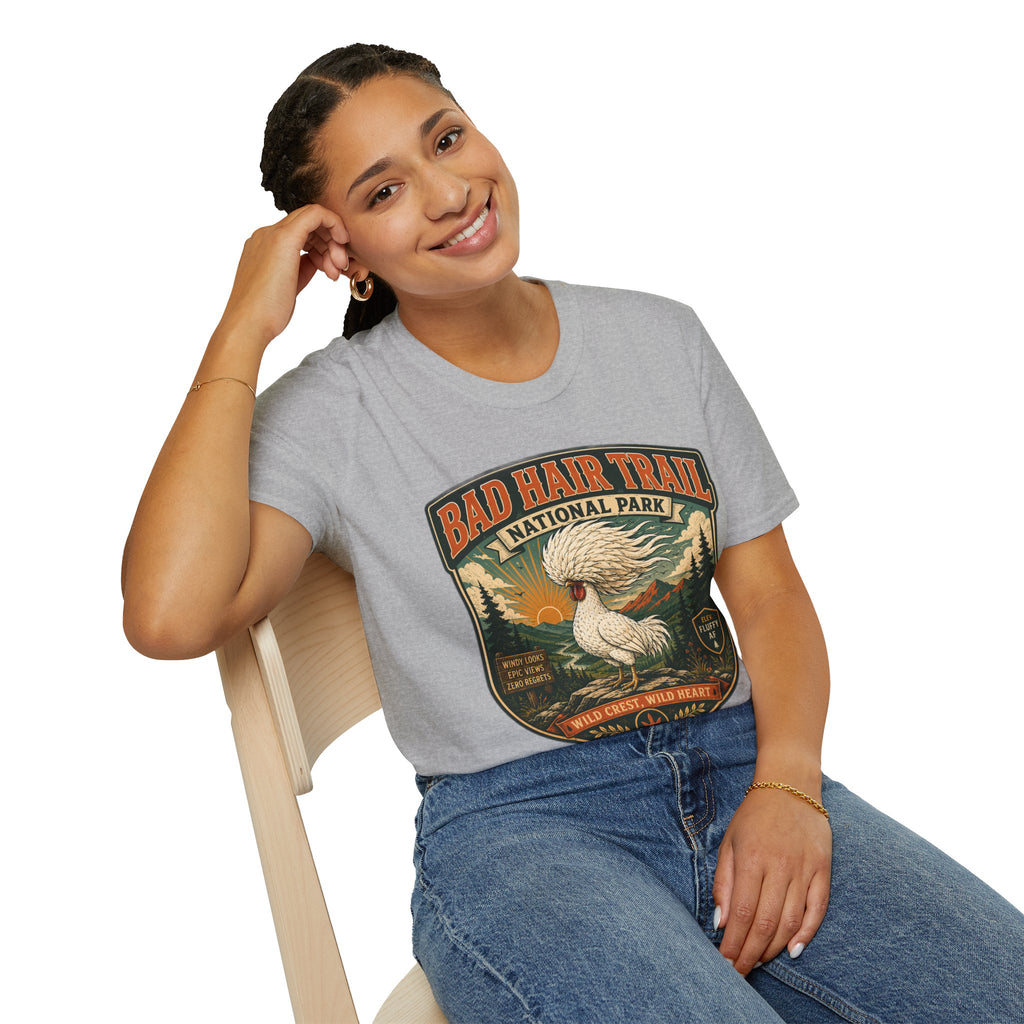 Bad Hair Trail Adventure Badge Polish Chicken T-Shirt
