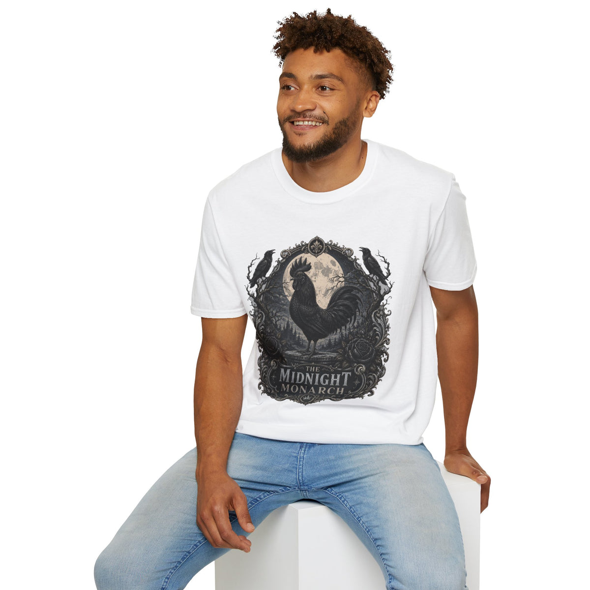 The Midnight Monarch Ayam Cemani T-Shirt — Moonlit Rooster Graphic Tee