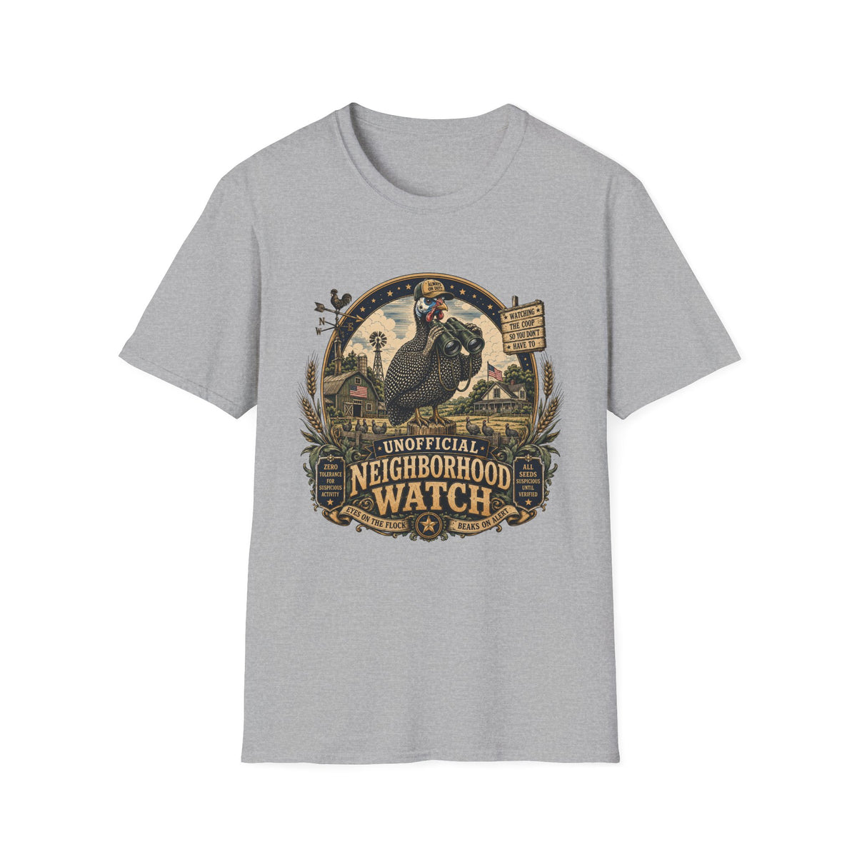 Guinea Fowl Neighborhood Watch T-shirt, photo 3
