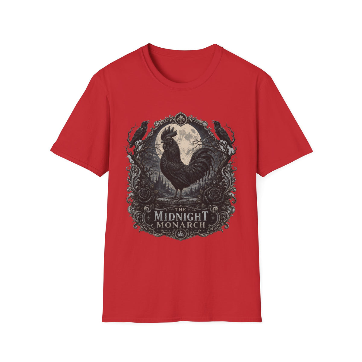 The Midnight Monarch Ayam Cemani T-Shirt — Moonlit Rooster Graphic Tee