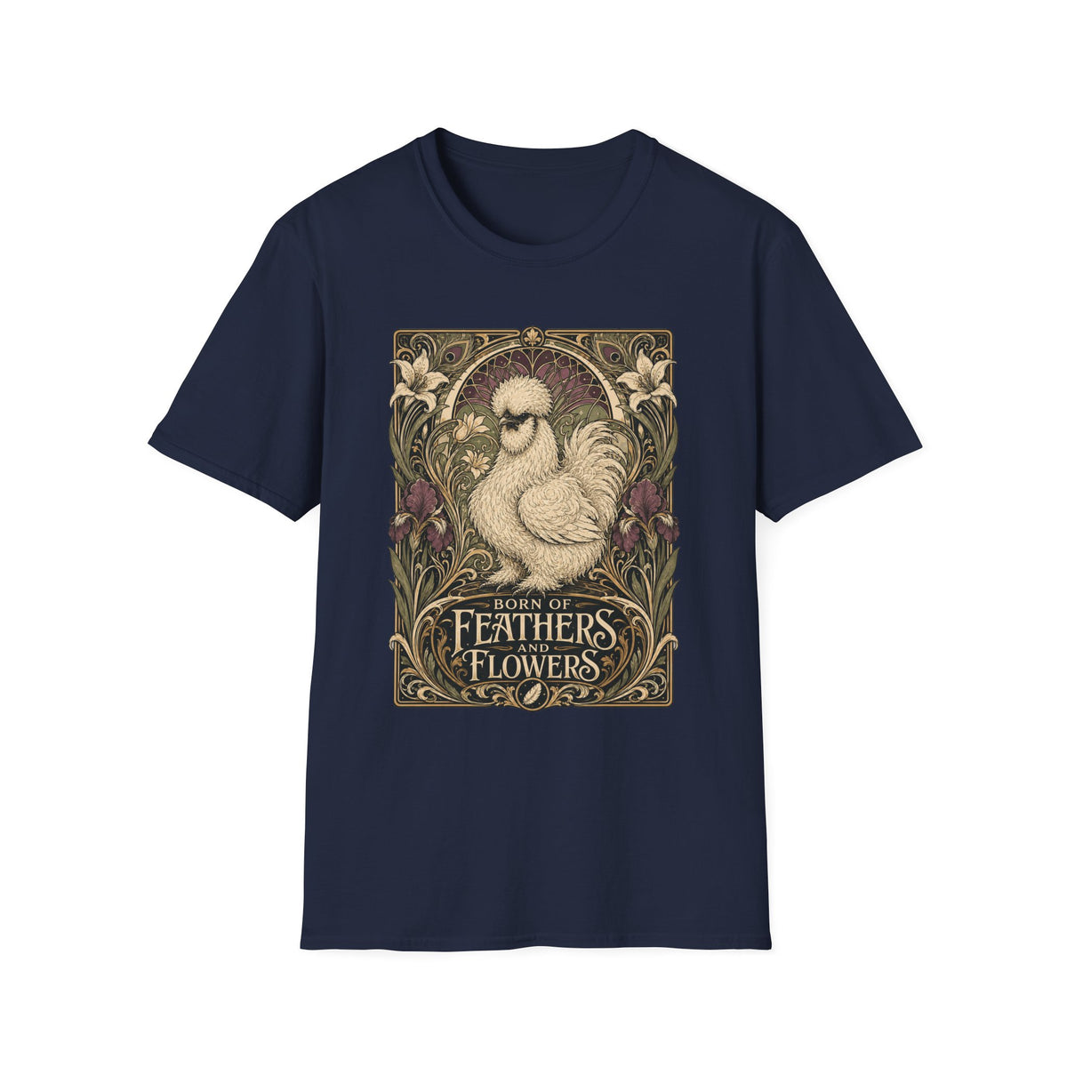 Wildflower Silkie T-Shirt — Art Nouveau Botanical Hen Tee