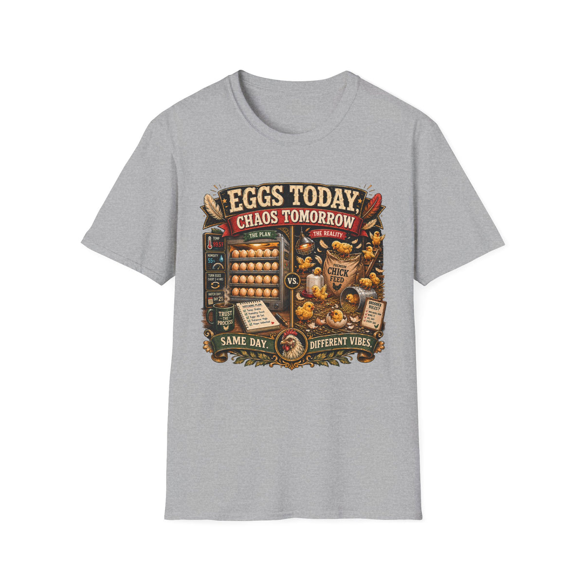 Eggs Today Chaos Tomorrow Hatching T-shirt, photo 3